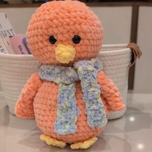 Plush Orange Penguin with Scarf